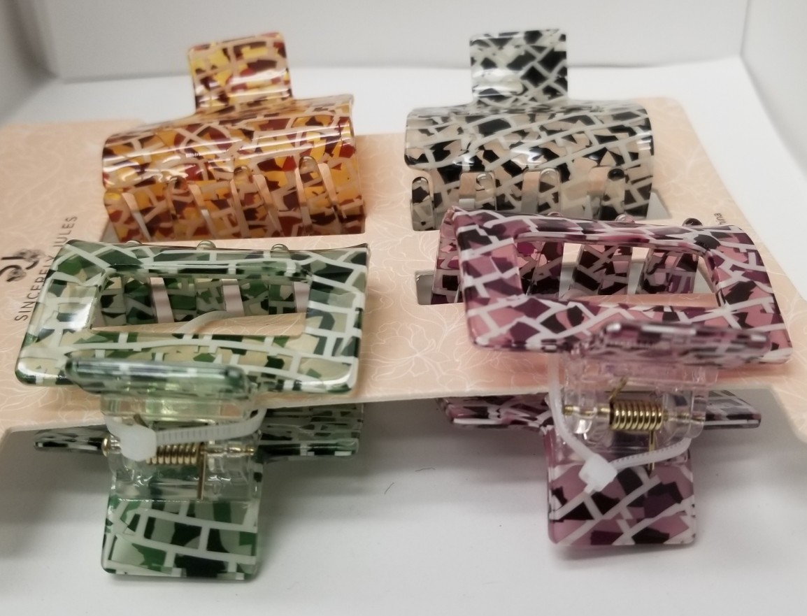 Sincerely Jules Hair Claw Clips Abstract 4 Seasons 4 Colors 4 Pcs New