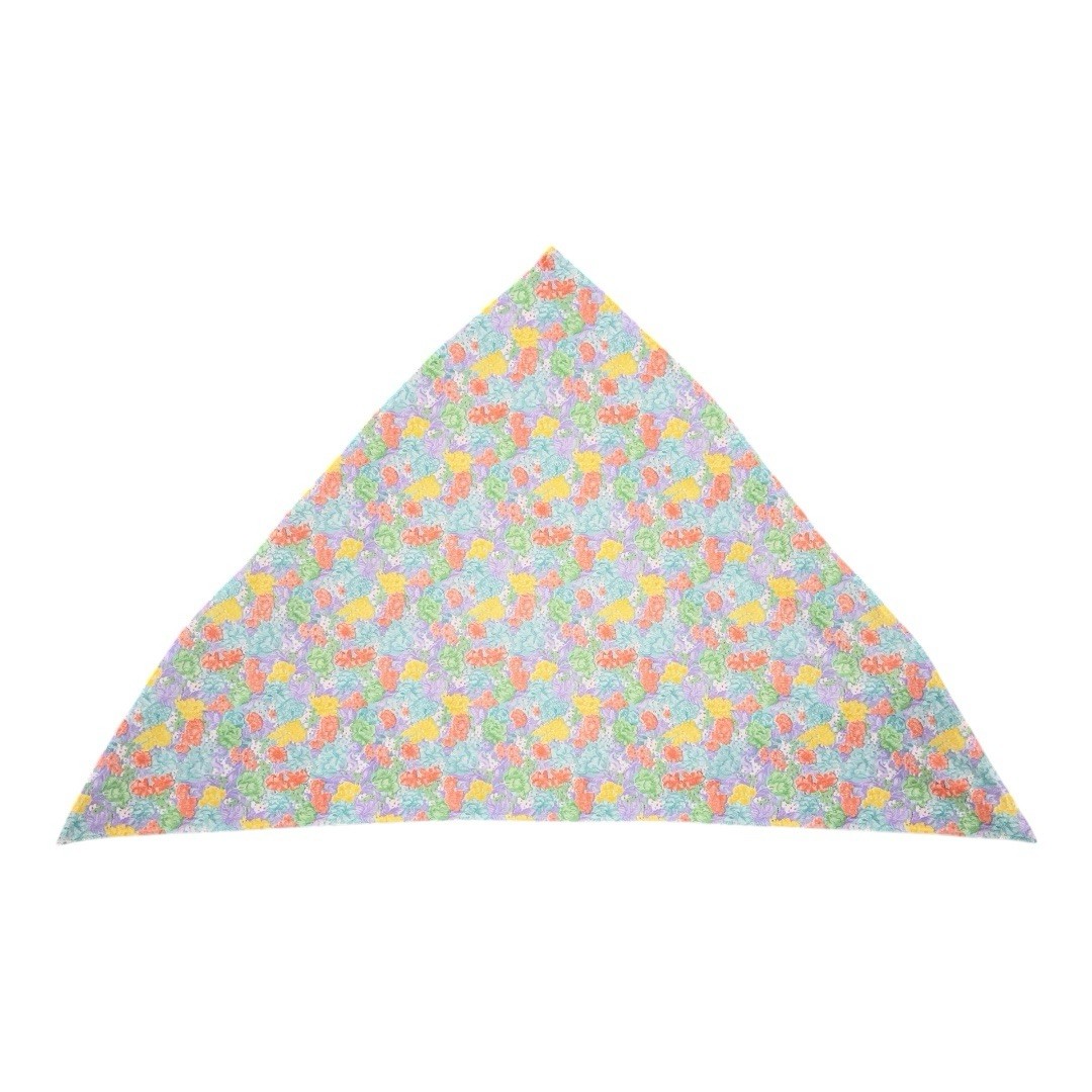 Vintage Pastel Floral Headscarf Stretch 60s Era Triangle Style Retro Pinup