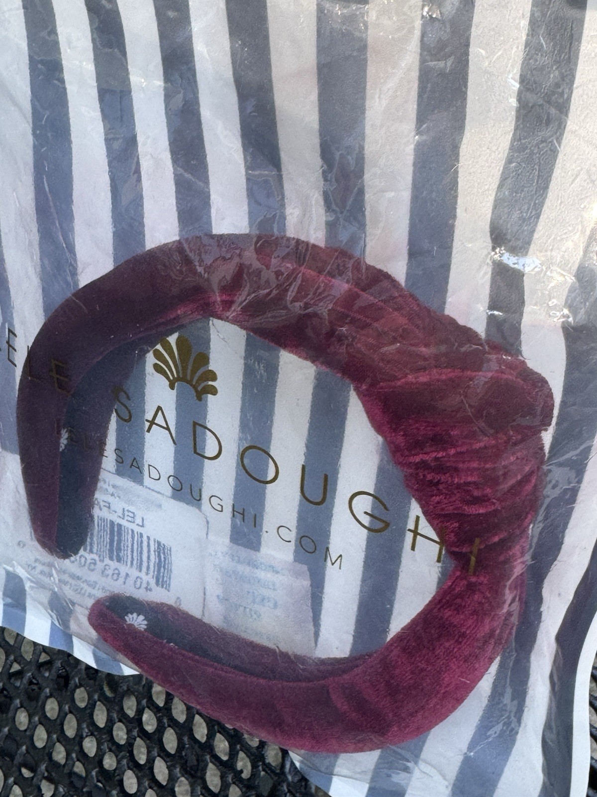 Lele Sadoughi Knotted Velvet Headband Burgundy Red/Maroon NWT LEL-FA-014
