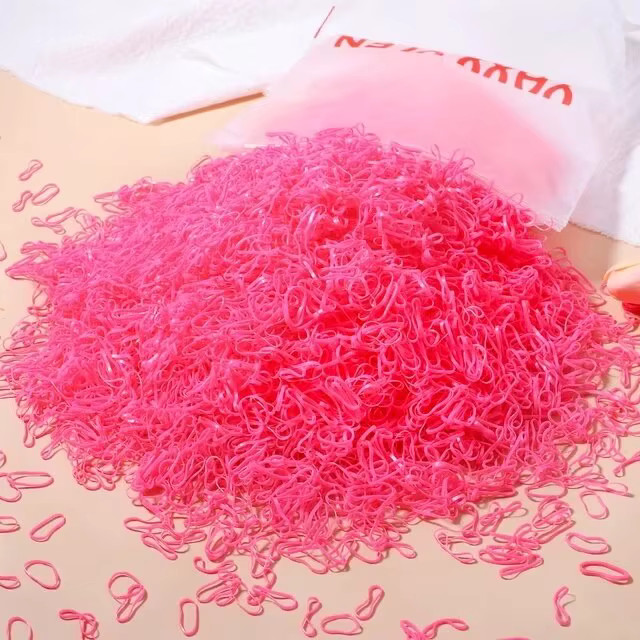 1000Pcs Colorful Small Disposable Hair Bands Scrunchie Girls Elastic Rubber Band