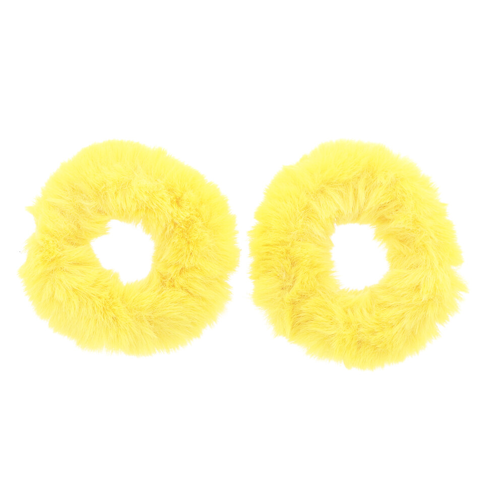 Small Fuzzy Fur Scrunchies Furry Pony Holder – Set of 2