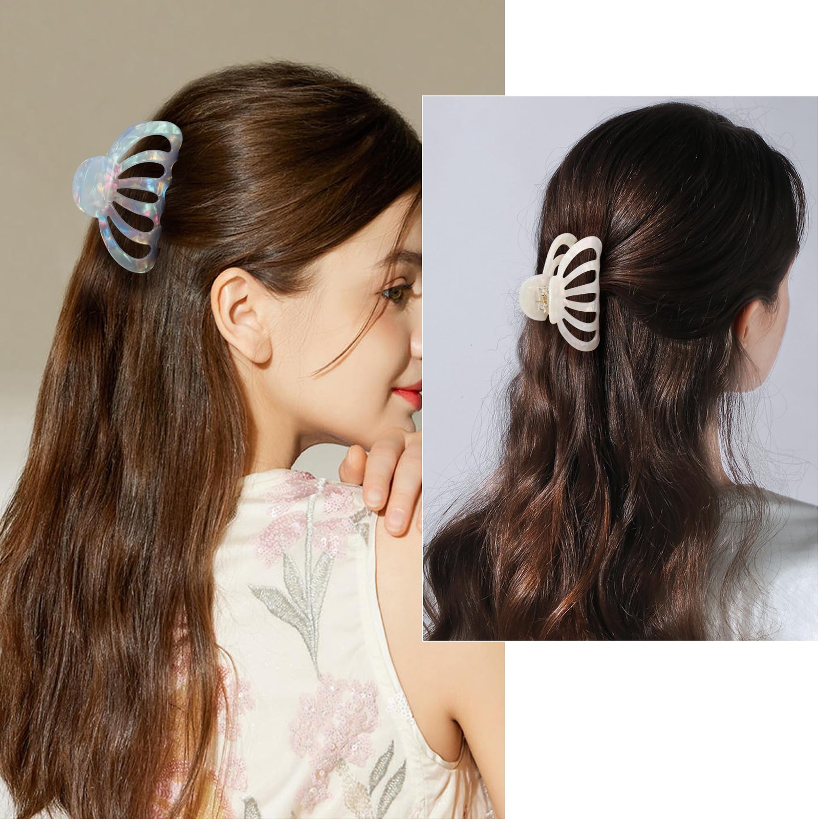 Jayongnee 3 Pcs Medium Hair Claw Clips for Women, 2.95Inch color 3
