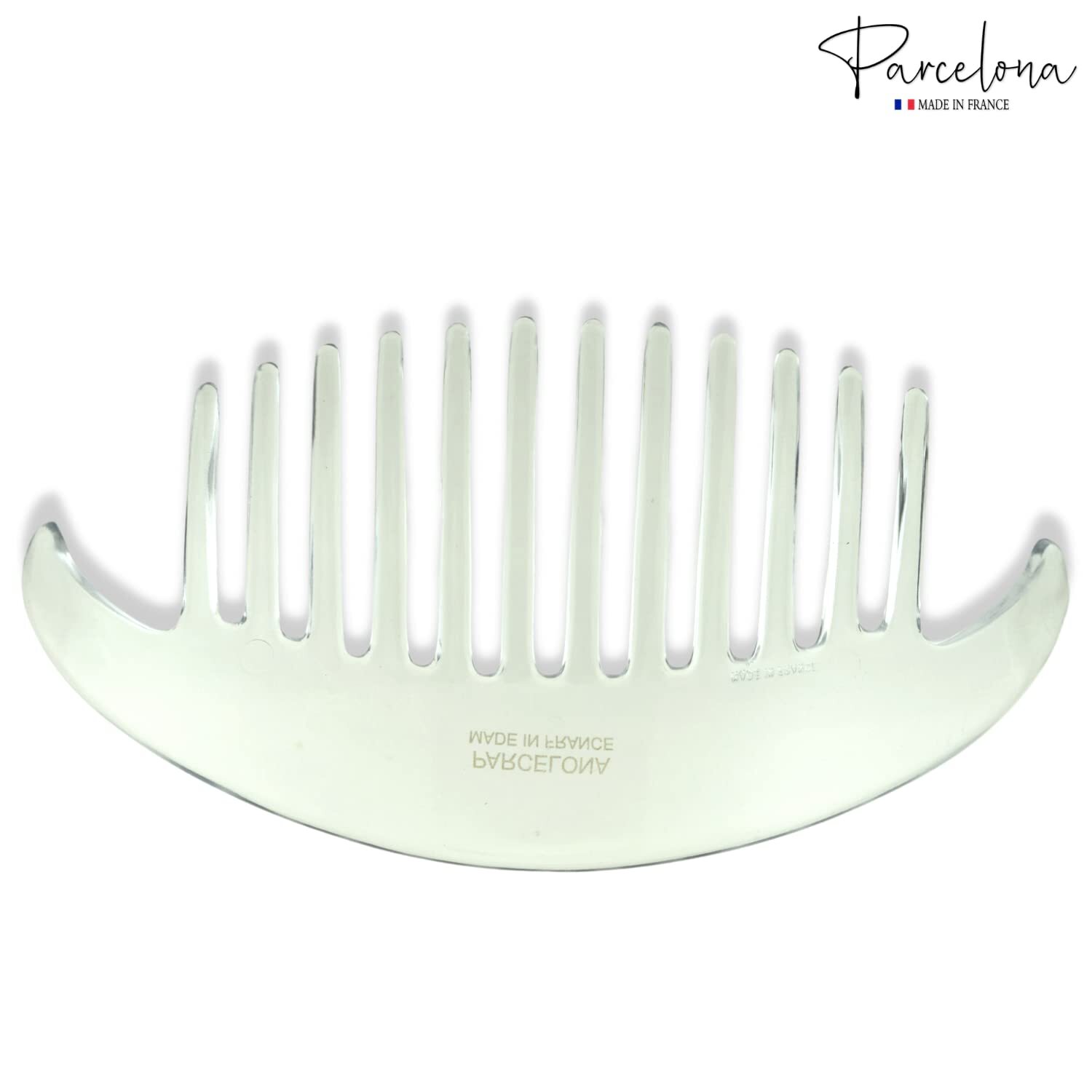 Parcelona French Alice Large Celluloid 12 Teeth Side Hair Combs for Women 2 Pcs