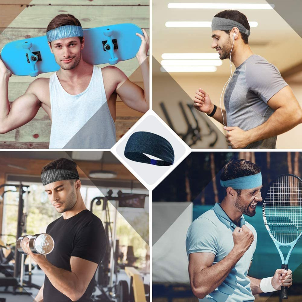 Workout Gym Sweatband Yoga Fitness Headband Elastic Hair Band for Running Sports