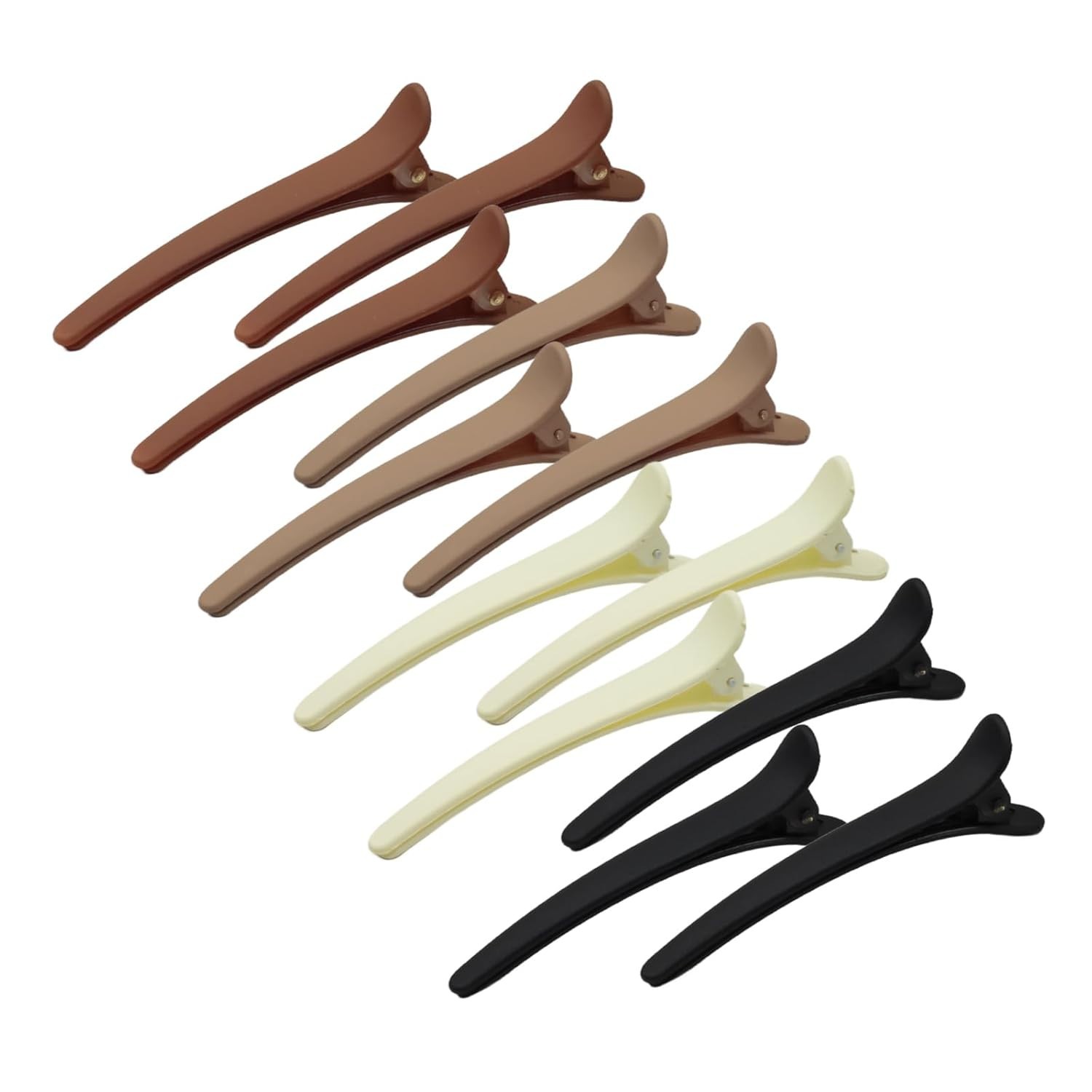 Hair Clips for Styling, 12 Pcs Non-Slip Colorful Plastic Duckbill Alligator Hai