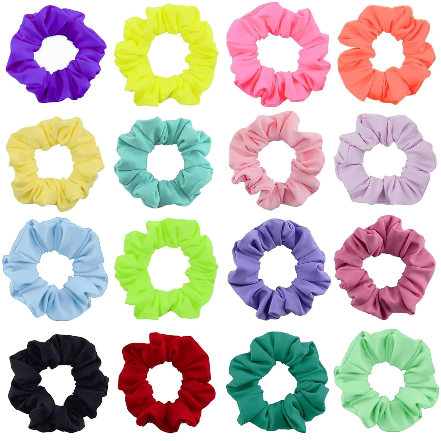 Waterproof Neon Scrunchies Gym Scrunchie – Water-resistant Hair Ties Pool scrunc