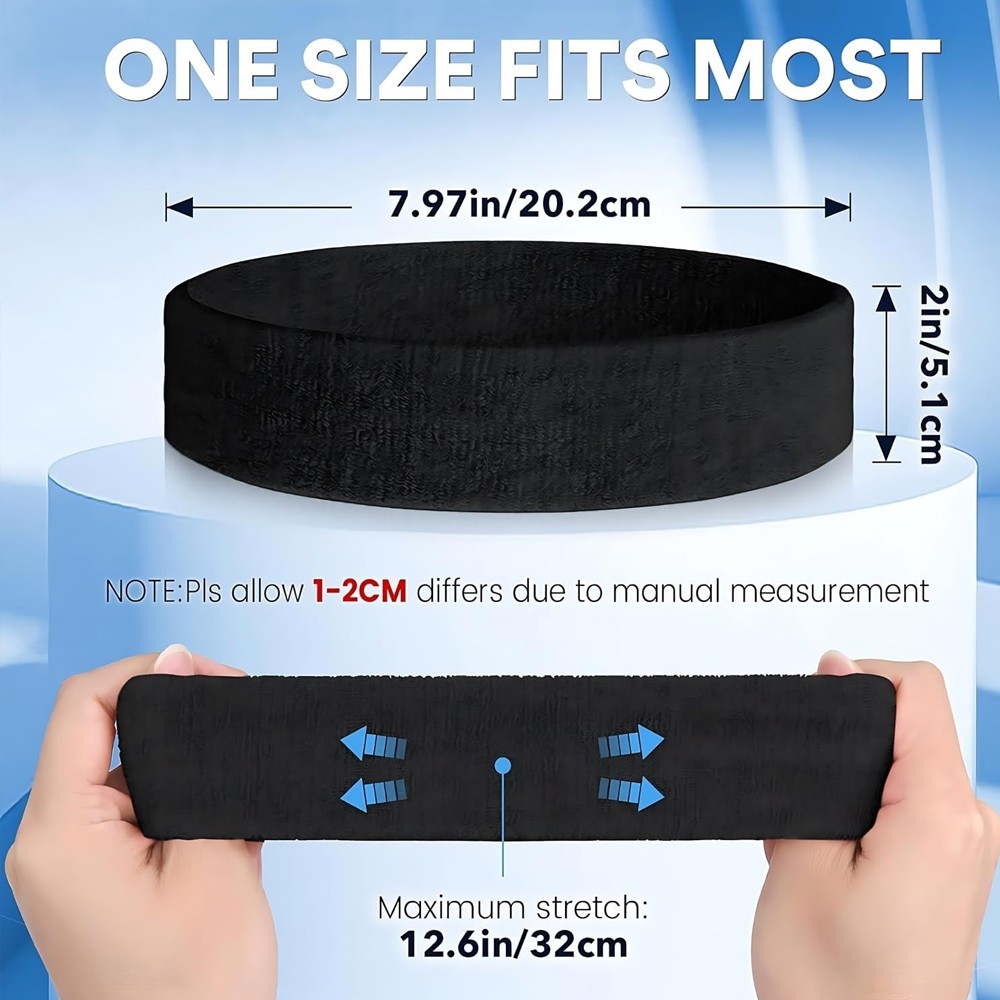 3pack Sports Headband Yoga Gym Sweatband Women Men Hair Bands Head Sweat Band
