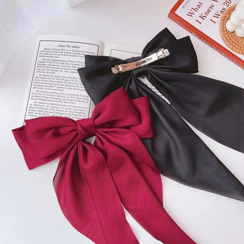 Large Bow Hair Clip Ribbon Bowknot Barrette Hairpin For Women Girls Fashion