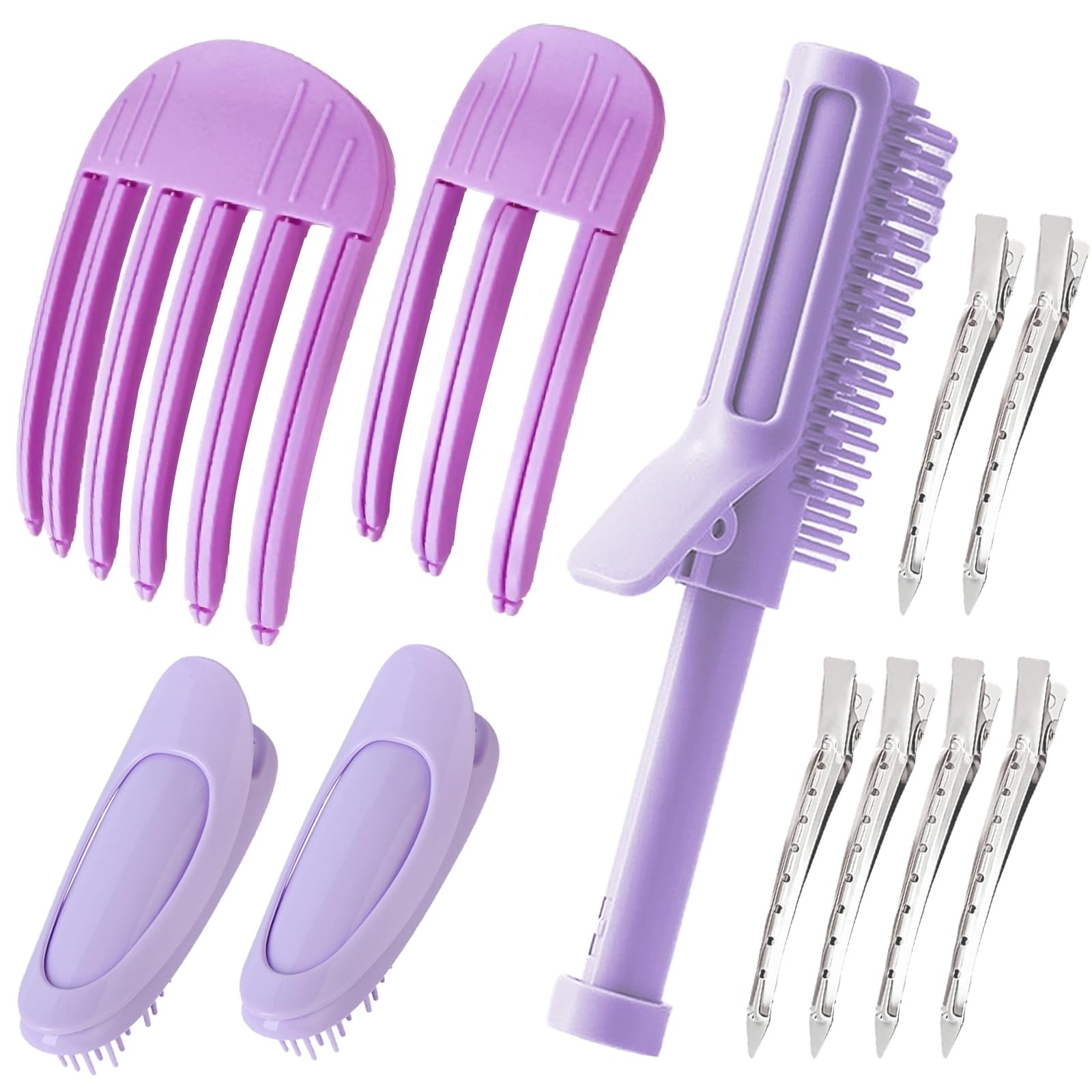 11pcs purple Hair Root Fluffy Clip, Styling Medium (pack of 11), Purple