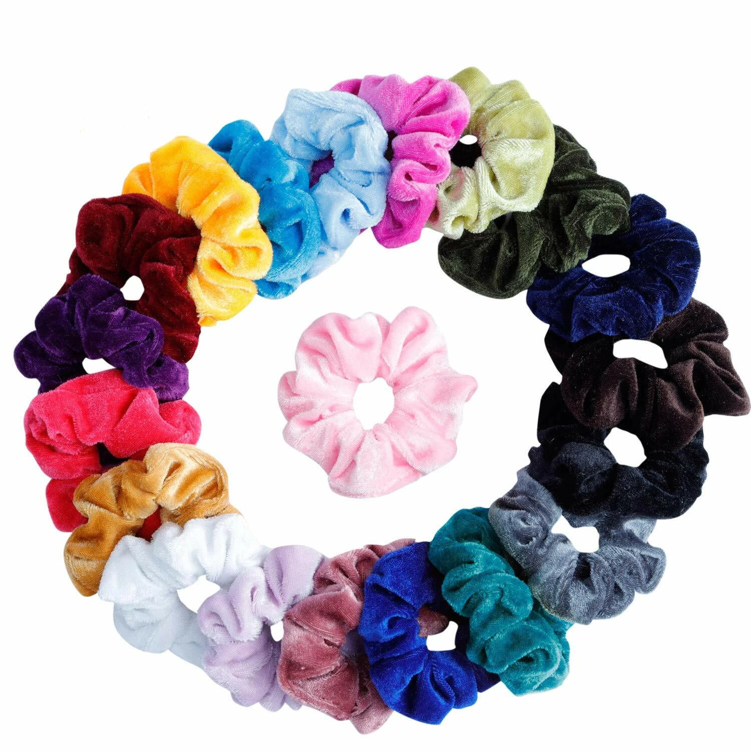30pc Hair Scrunchies Velvet Elastics Bands Ties Scrunchy Bands Ties Rope New