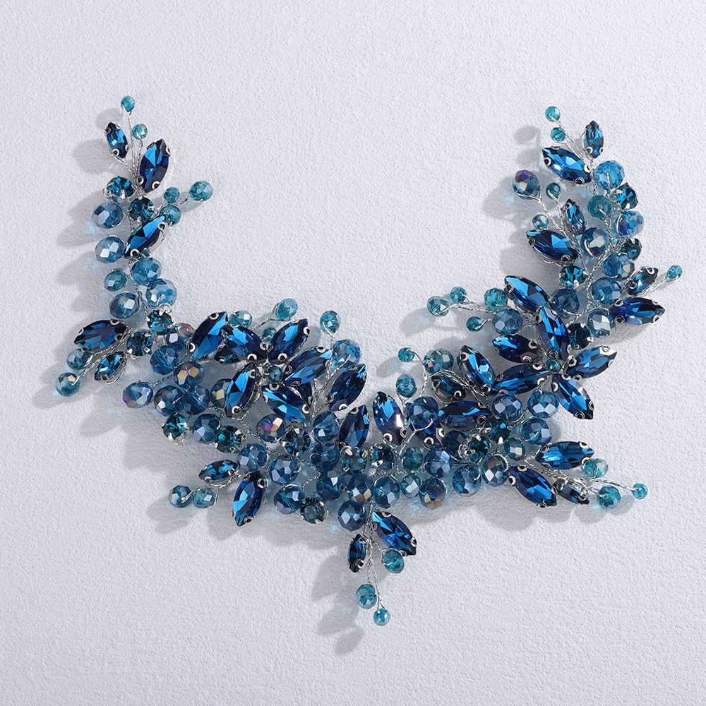 Luxuries Rhinestone Hair Vine Teardrop Rhinestone Beads Wedding Headpiece Cry…