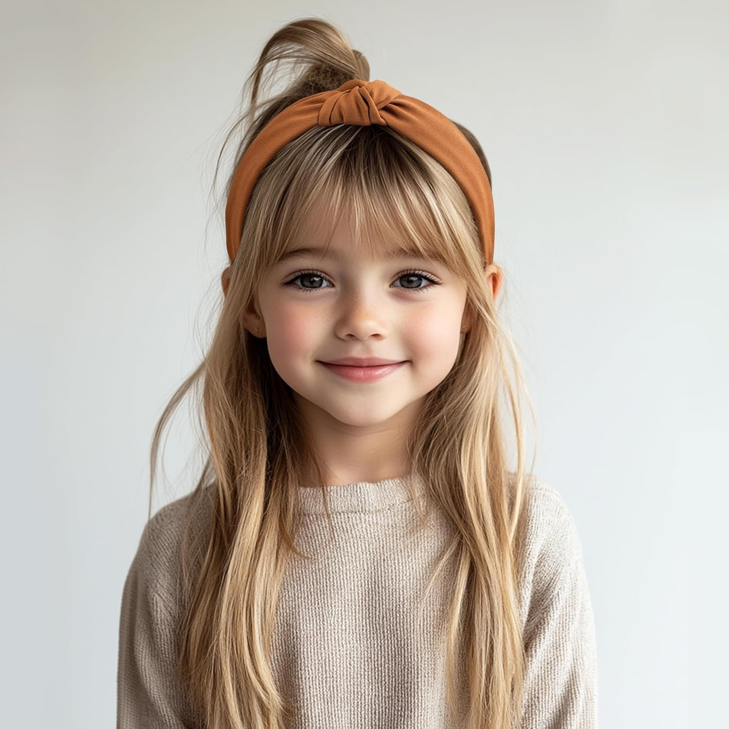 8 Pack Brown Headbands for Women Girls Non Slip Floral Padded Hairbands Cute Pea