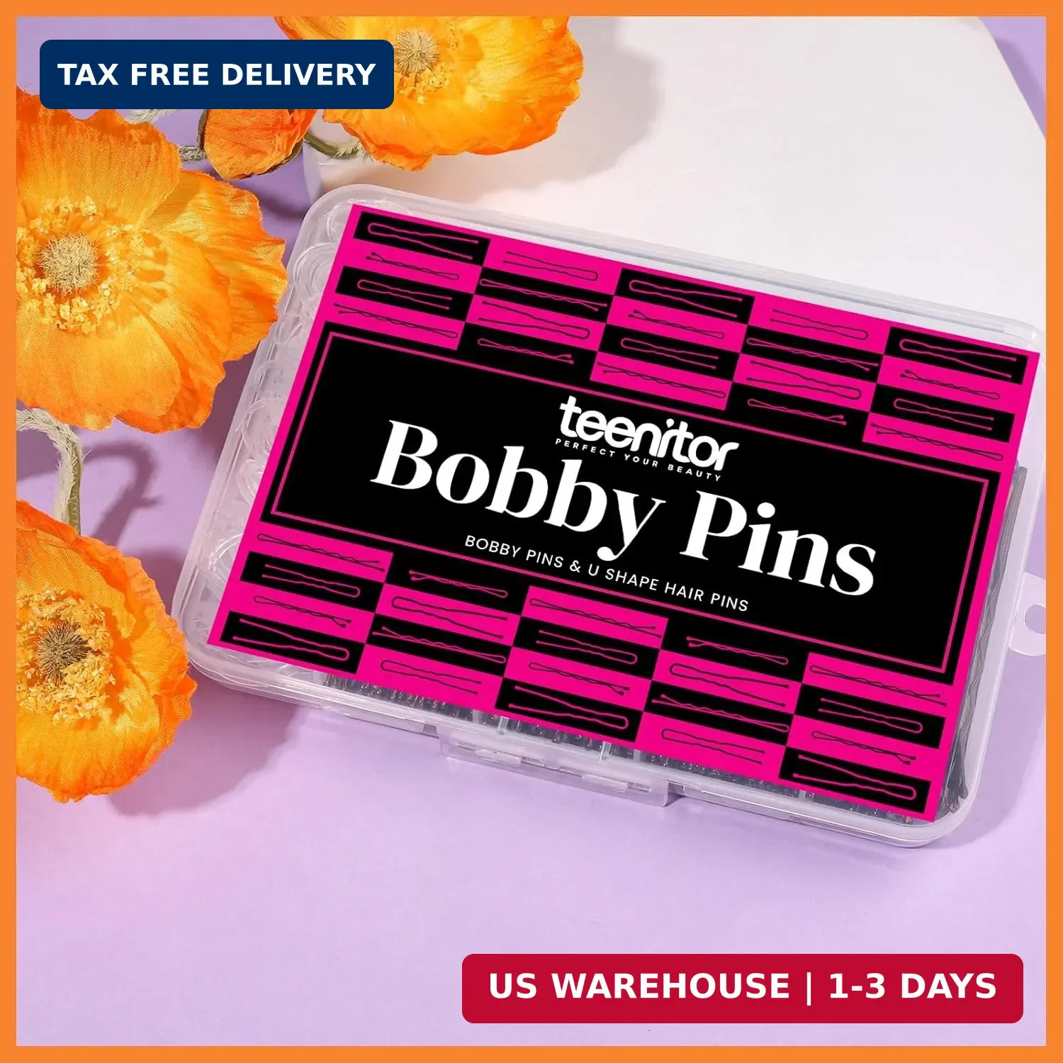 Teenitor 300pcs Bobby Pins Hair Pins Kit, 100 Hair Pin for Women 100 Bobby Pins