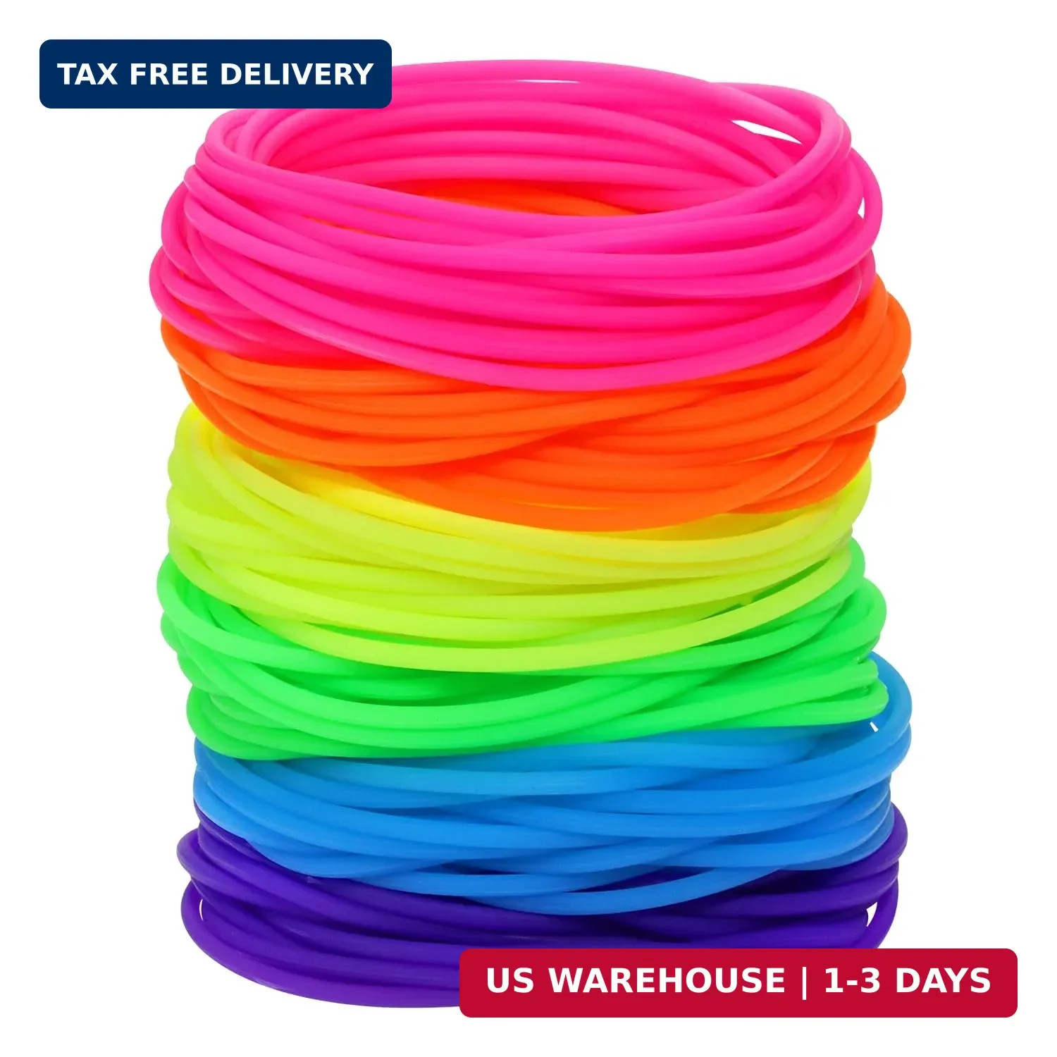 Penta Angel Silicone Jelly Hair Tie Bracelet 30Pcs Adult Size Retro Solid Neon 8