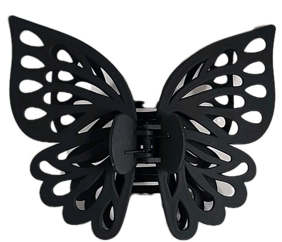 Butterfly Hair Clip Claw Hair Clip Thick Medium Hair Matte Black (T134)