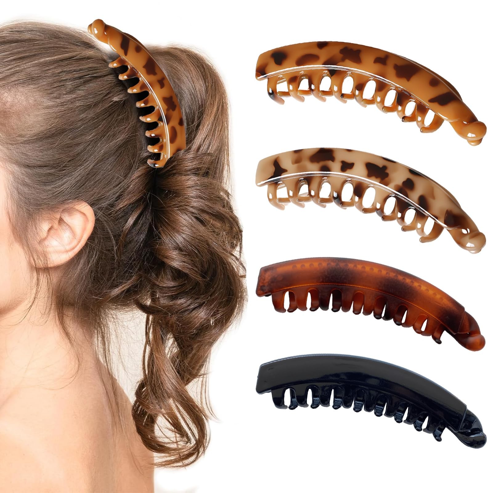 1 Count (Pack of 4), Coffee Amber, Cream Glossy Black, Matte Tortoise