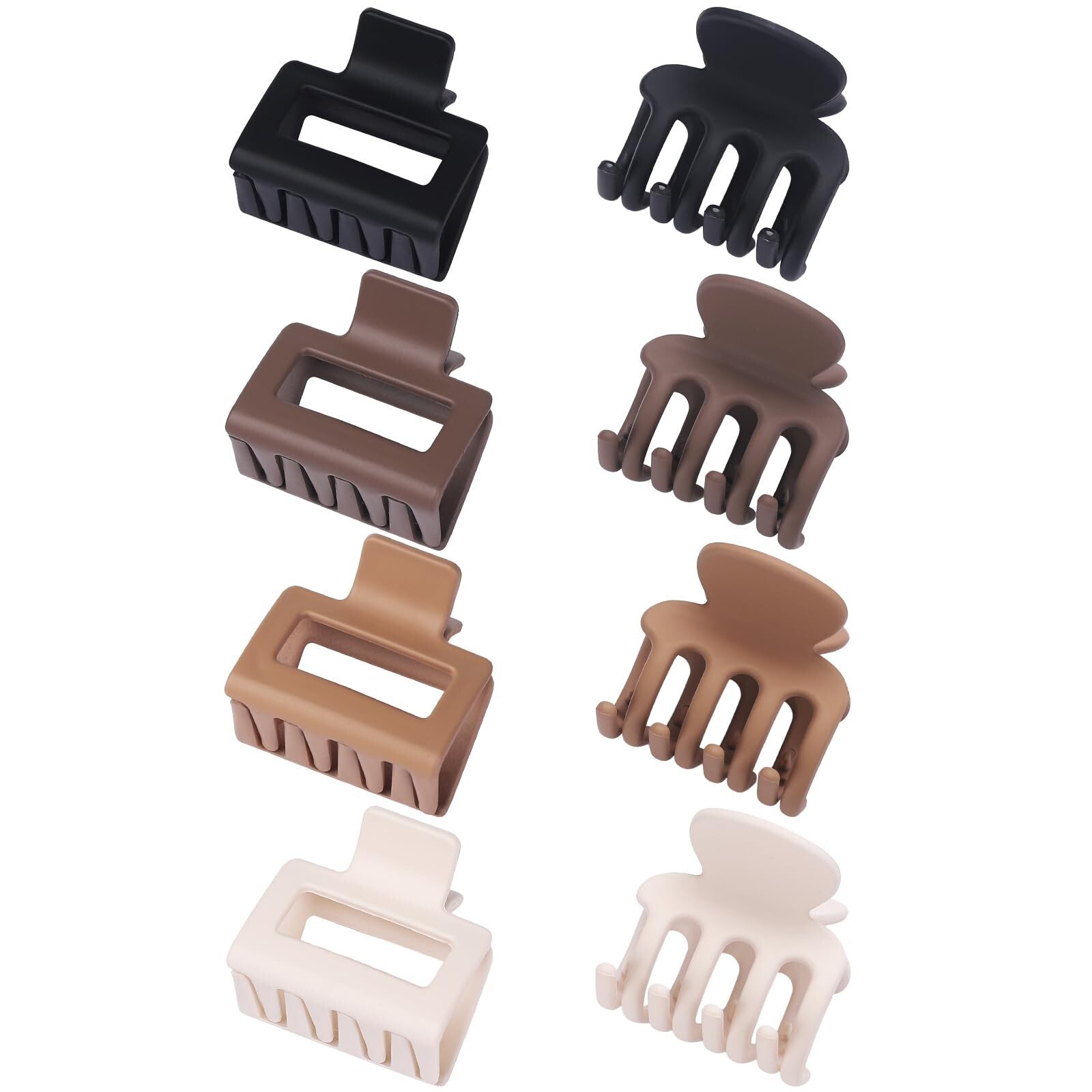 Medium Hair Clips Combination 2 Styles Small Claw Clips for Thin Hair 8 Pcs M…