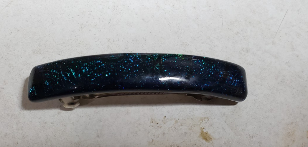 Dichroic Glass Hair Clip / Barrette, various colors, 3″, NEW. Sold separately.