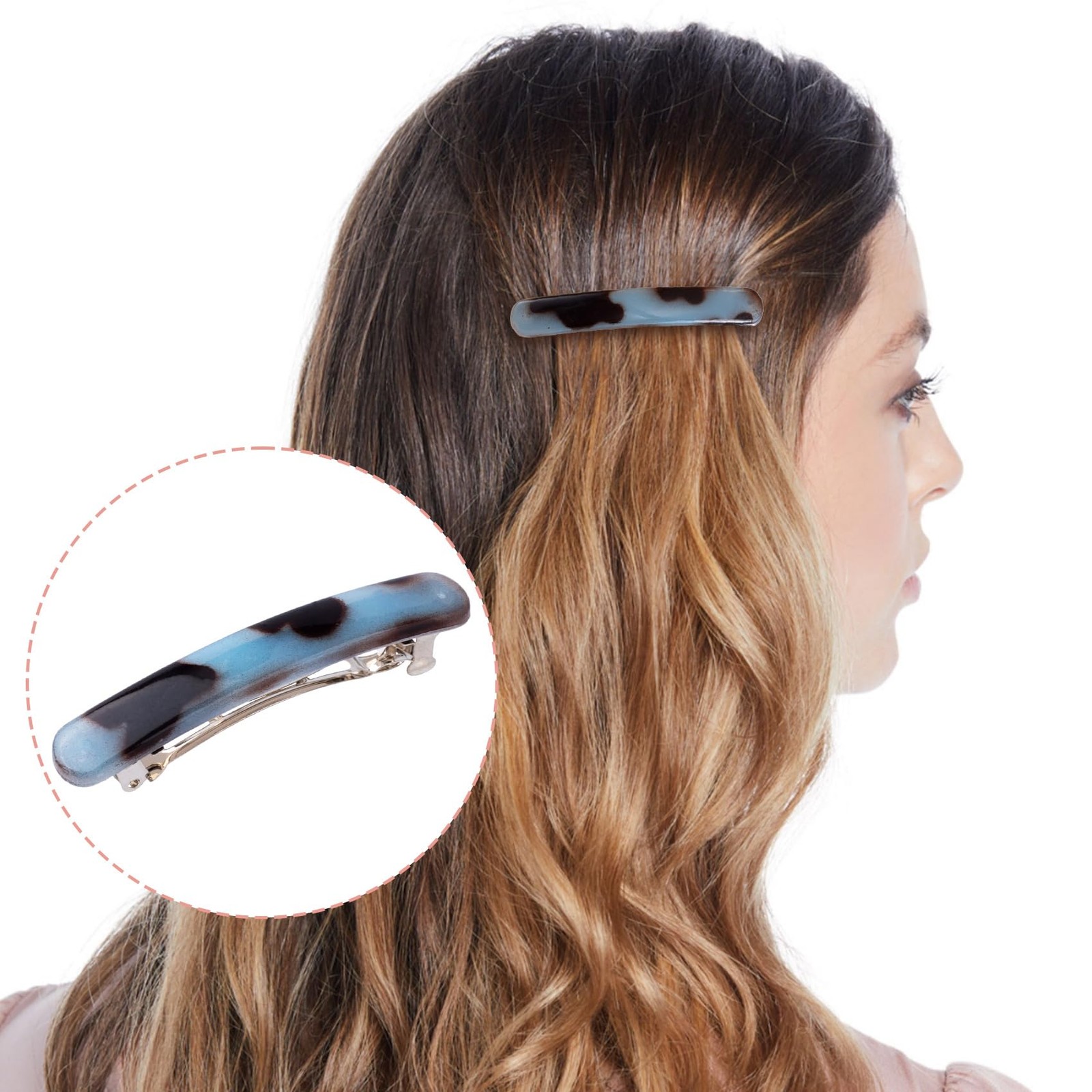 STSTR 10PCS French Barrette Hair 1 Count (Pack of 10), 5 Colors, 10pcs-oval