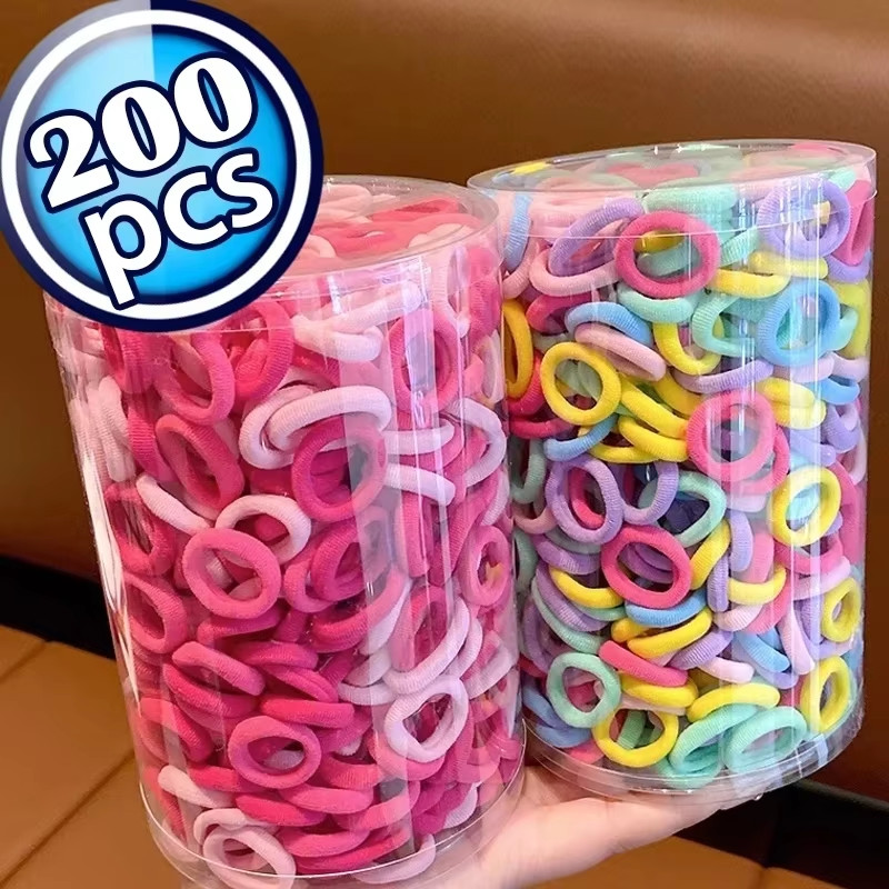 200-1000PCS Colorful Elastic Hair Bands Ponytail Holders Girls Hair Ties