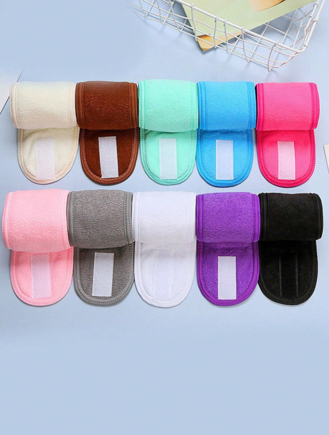 1pc Adjustable Non-Slip Spa Headband – Soft Wide Band for Makeup & Skincare – V2