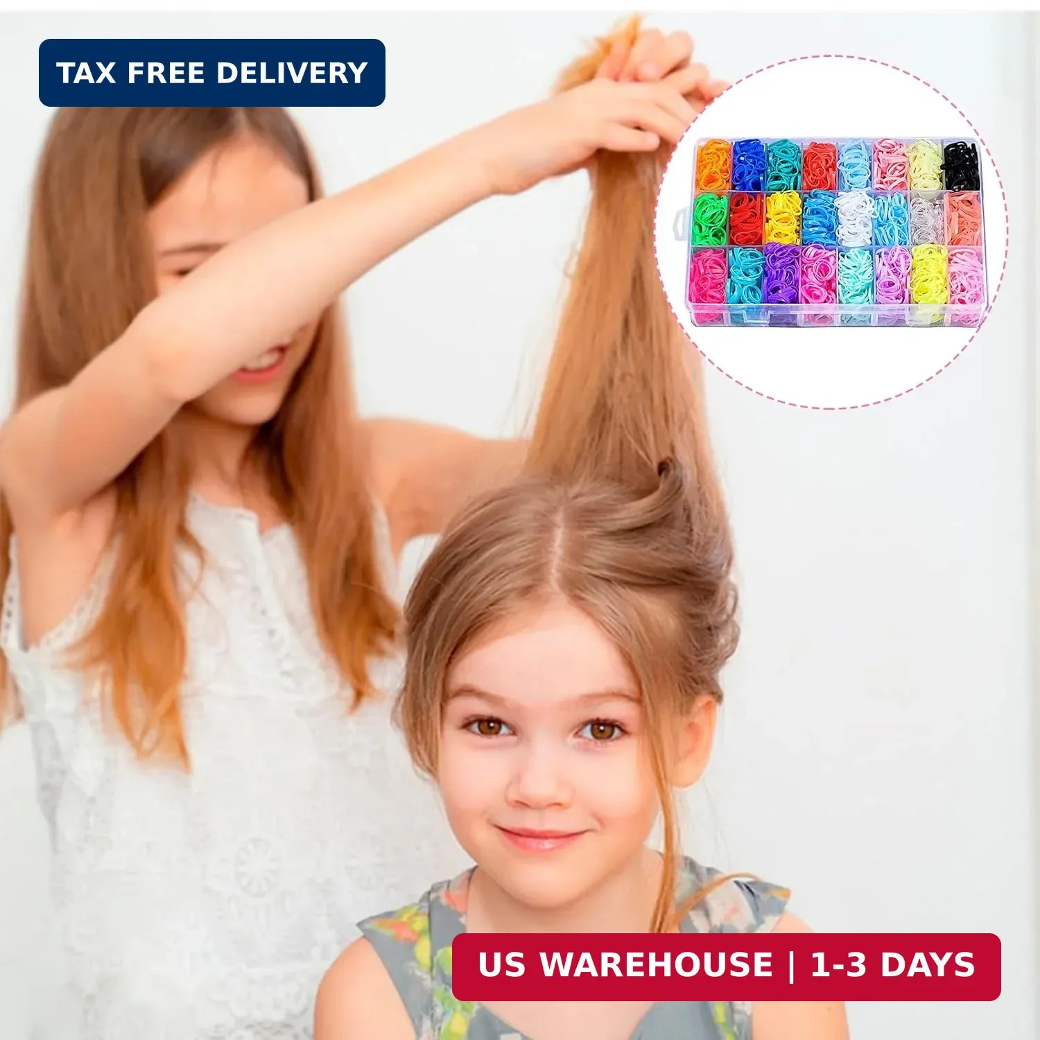 2000 Pcs Elastic Hair Rubber Bands for Girls, 24 Colors Small Girl Hair Ties Bab