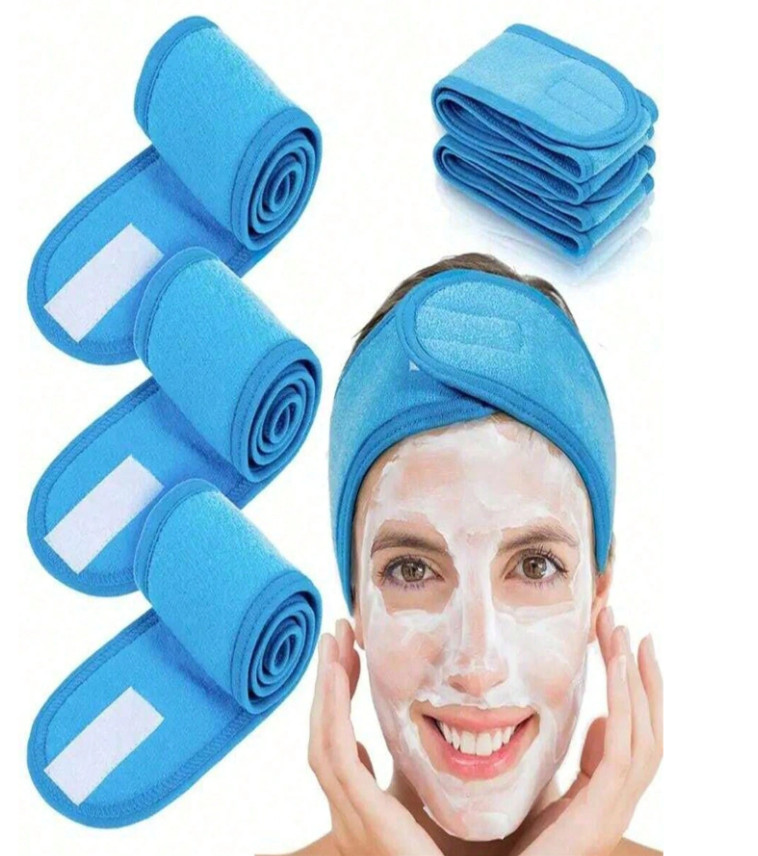 1pc Adjustable Non-Slip Spa Headband – Soft Wide Band for Makeup & Skincare – V2