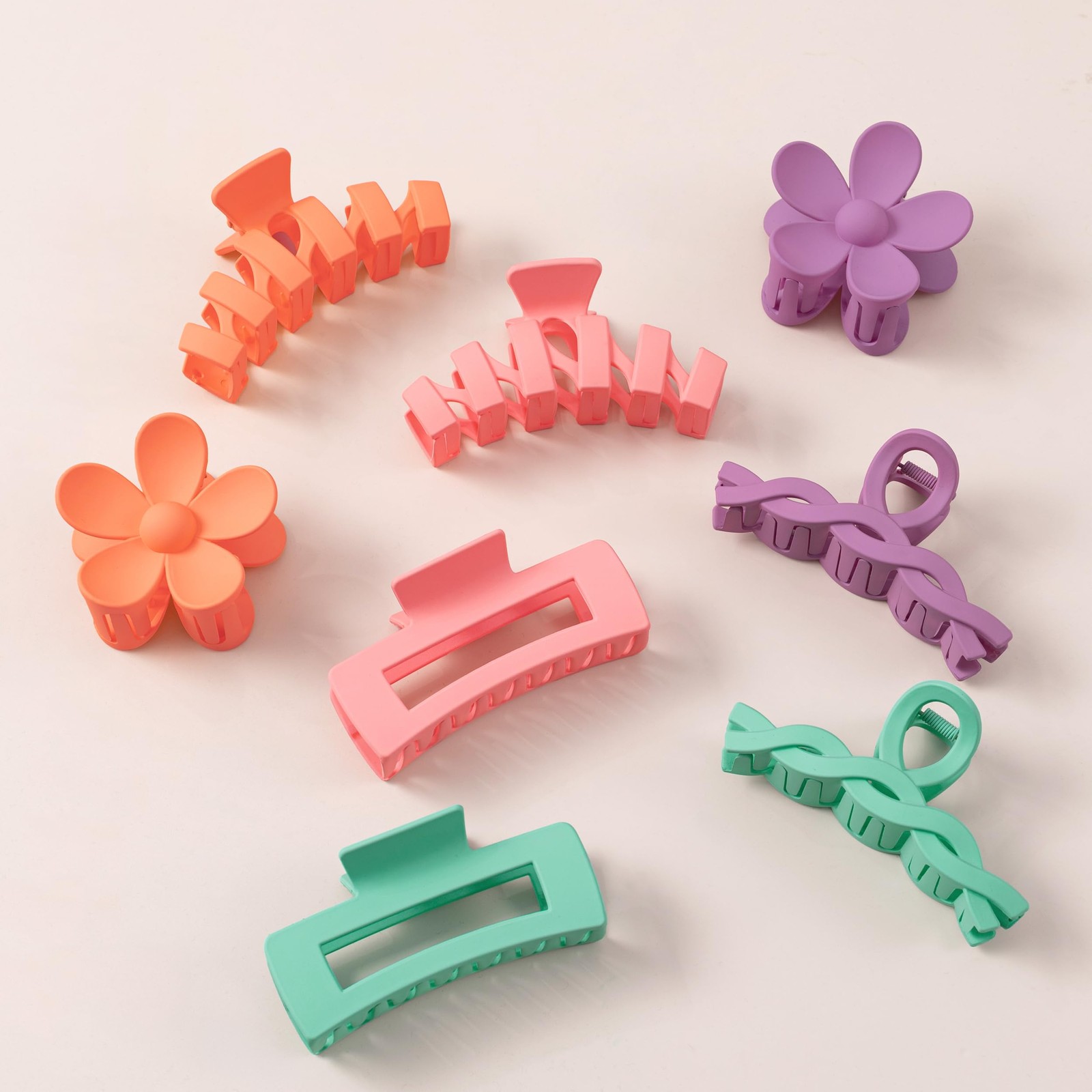 8 PCS Flower Claw Hair Clips For Women Thick Hair NonSlip Variety Pack