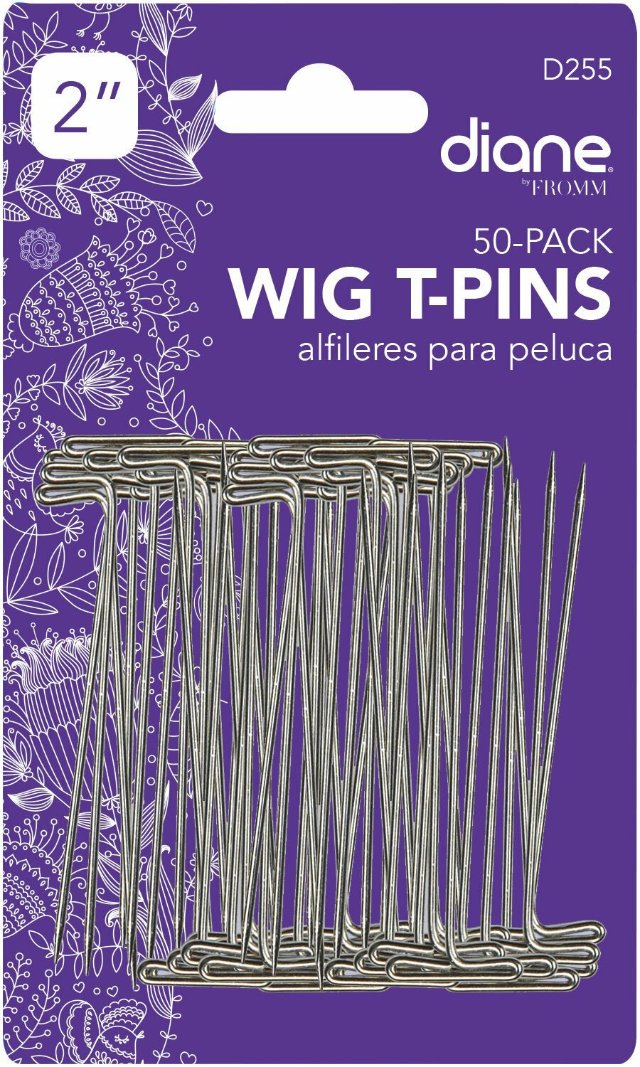 12 pcs Wig T- Pins 2″ each oak 50 pins Hair Supply Nib Diane