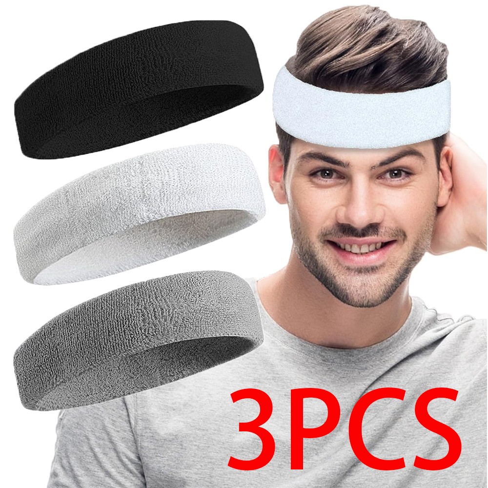 3pack Sports Headband Yoga Gym Sweatband Women Men Hair Bands Head Sweat Band