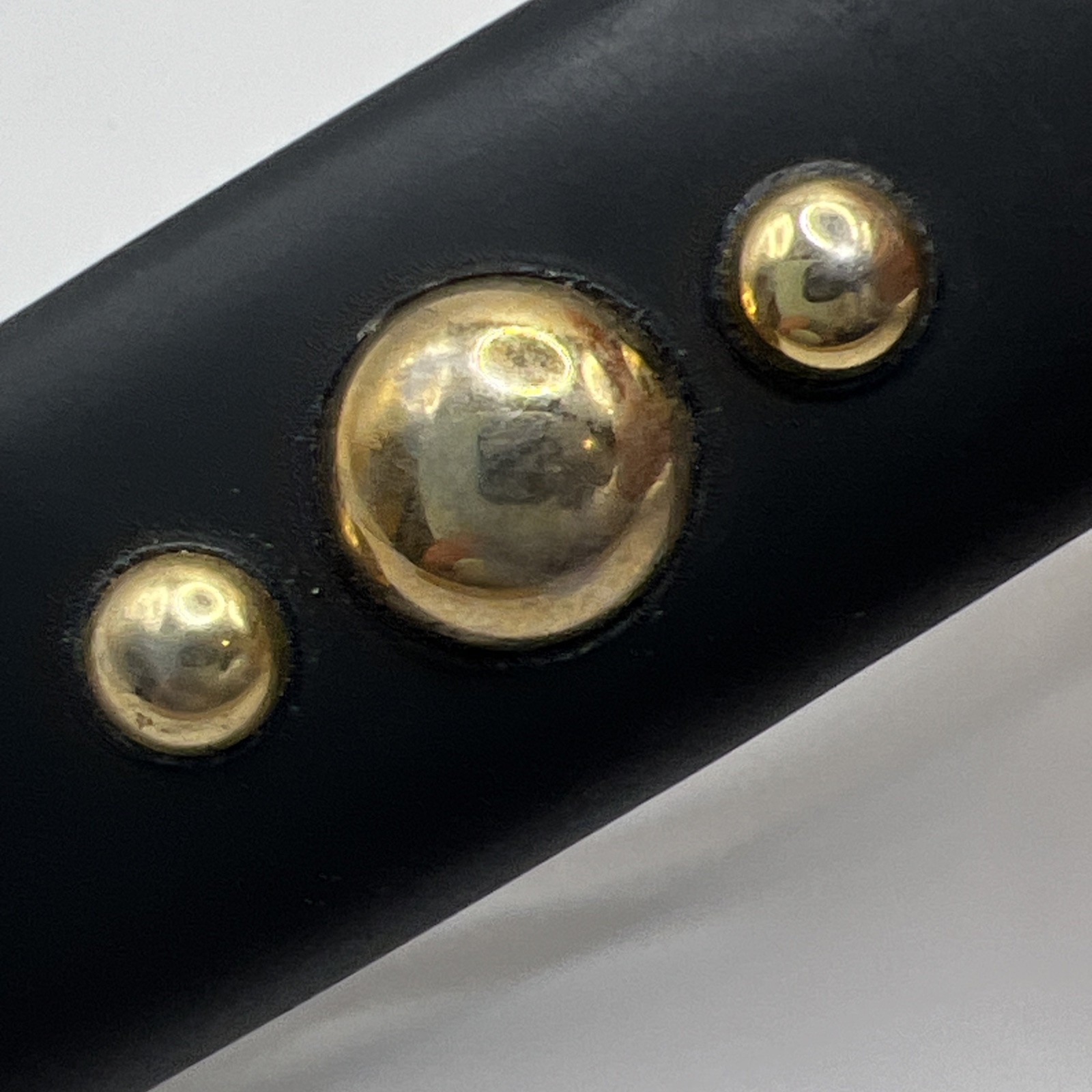 VTG French Hair Barrette Black W/ Gold Tone Buttons 3” Automatic Clasp