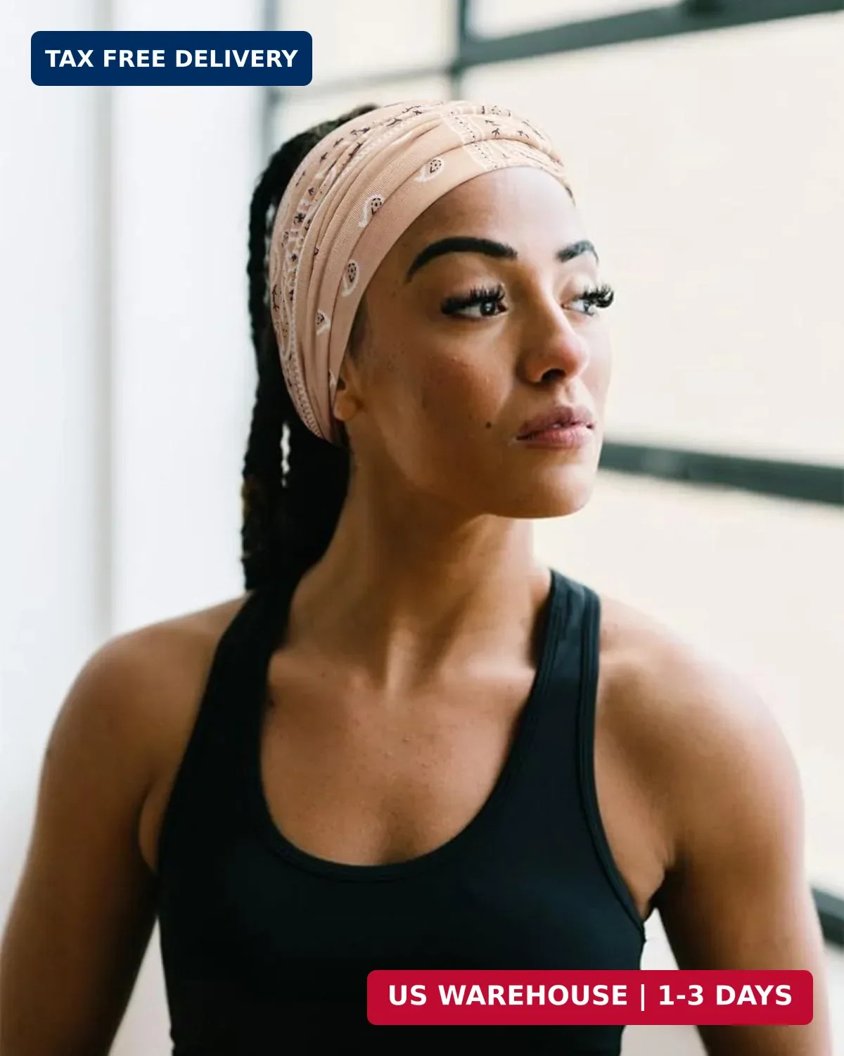 AQOKKA Extra Wide Headbands for Women Large Turban Headband Non Slip Boho Elasti