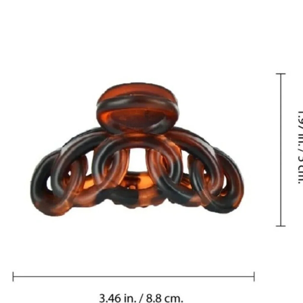 Jaw Hair Clips Tortoise Shell Chain – 2 Pcs