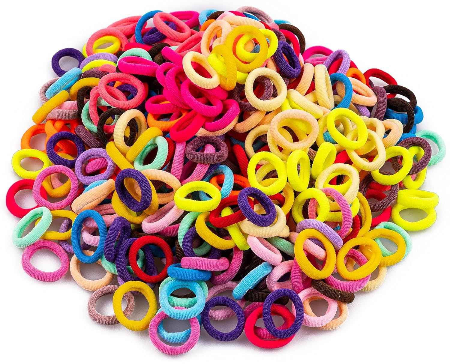 350 PCS Multicolor Cotton Hair Ties, Small Baby Hair Ties for Kids and Girls, No
