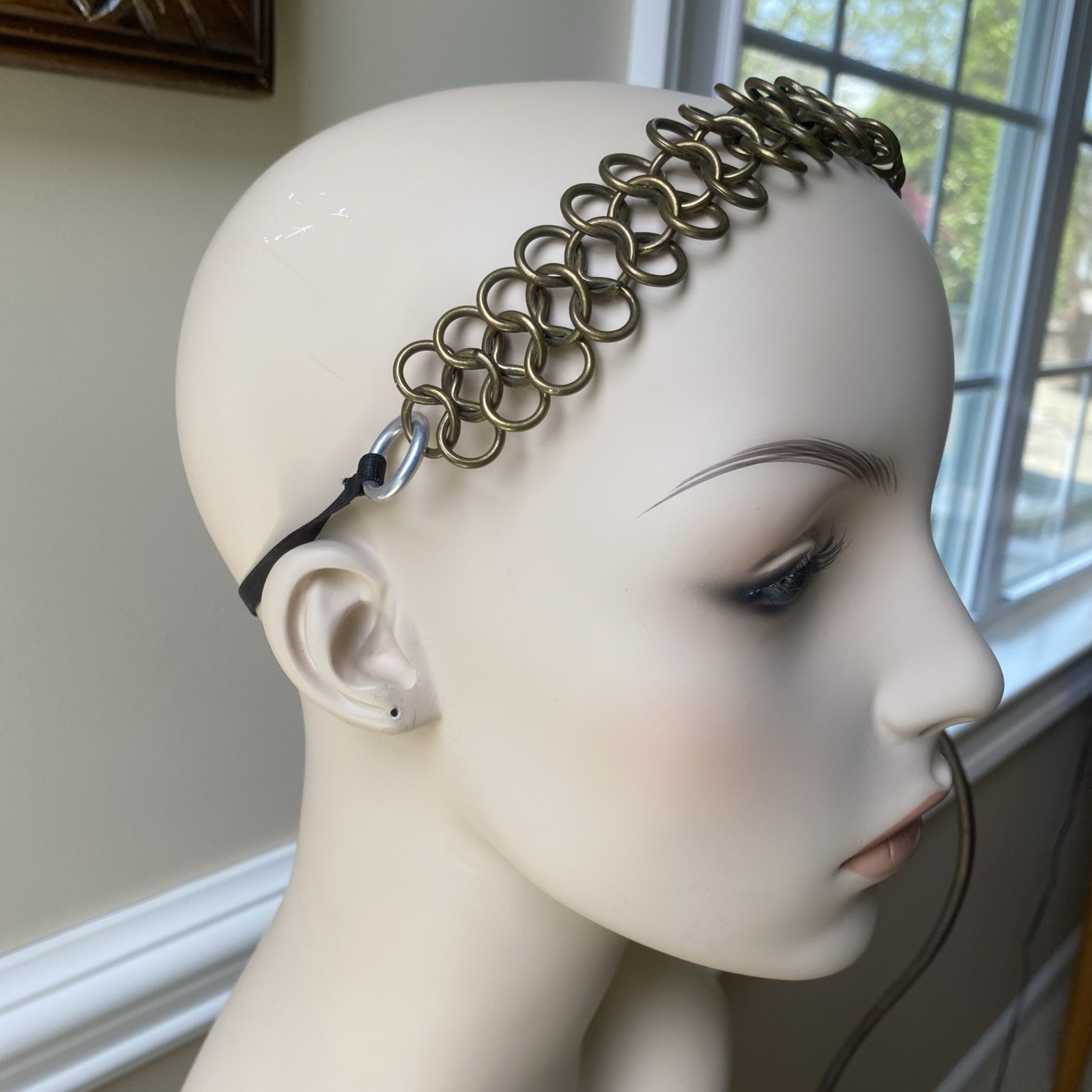 Dauphines NY Hair Band Bronze Chain Headband Necklace $138 Boho Hippie Bohemian