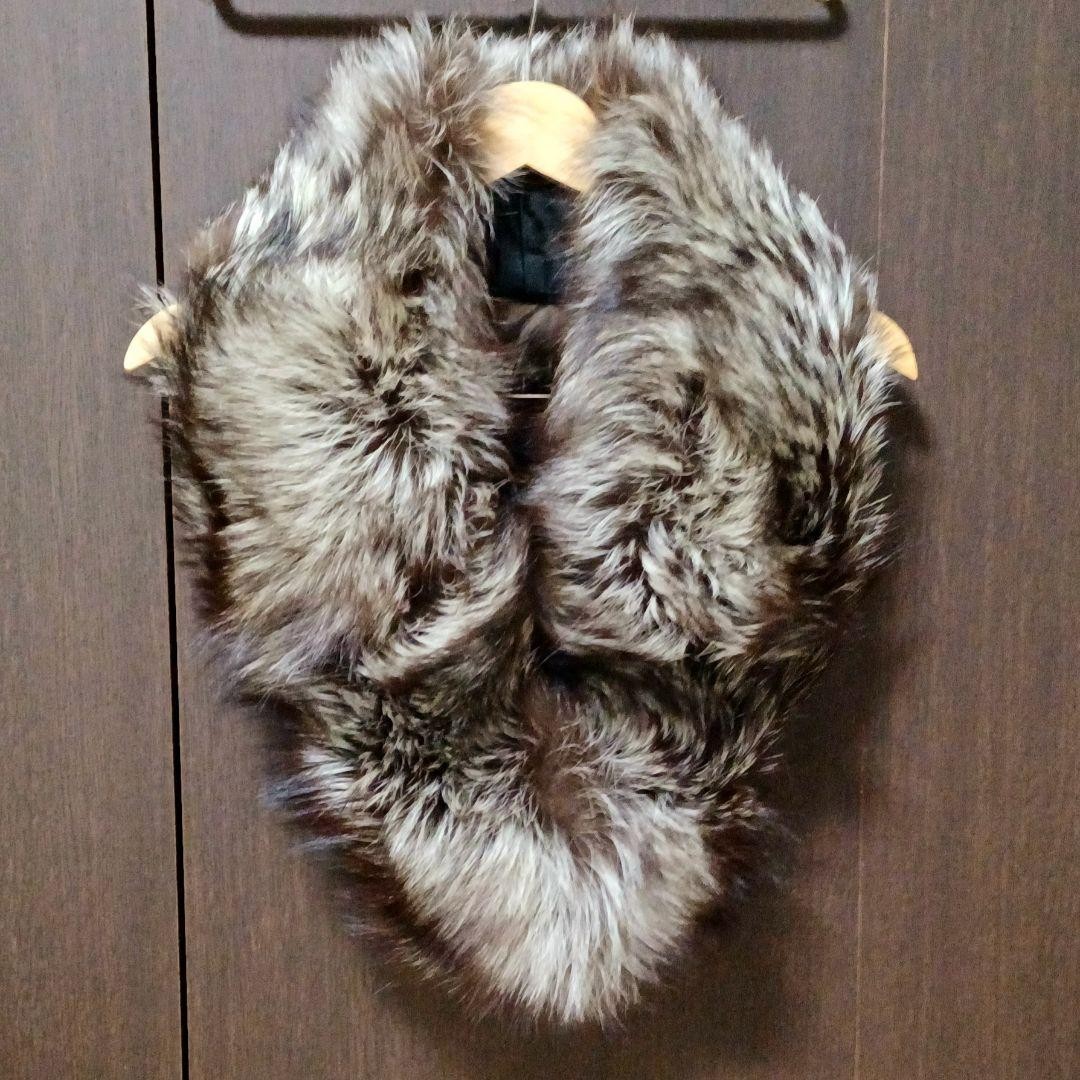 SAGA FOX Silver Fox Real Fur Scarf Wrap – 108cm Long