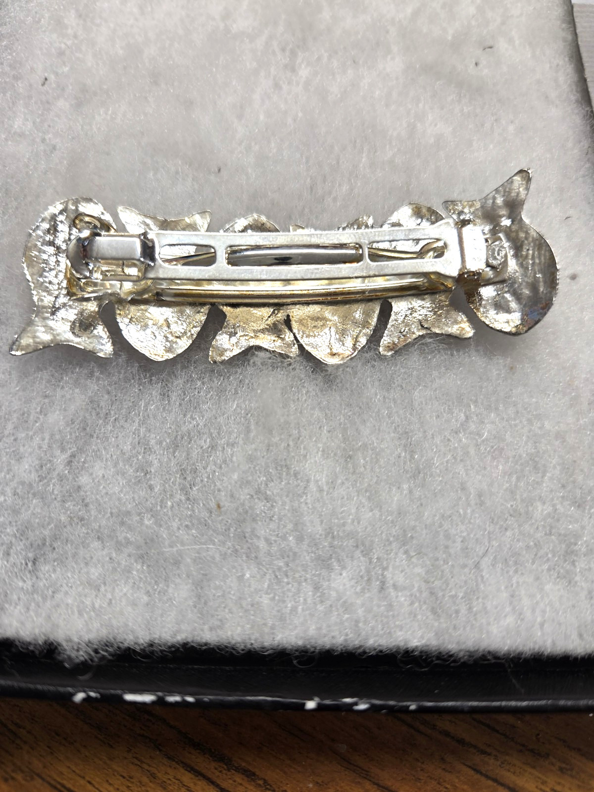 Vtg silver tone 6 Fish Hair Barrette