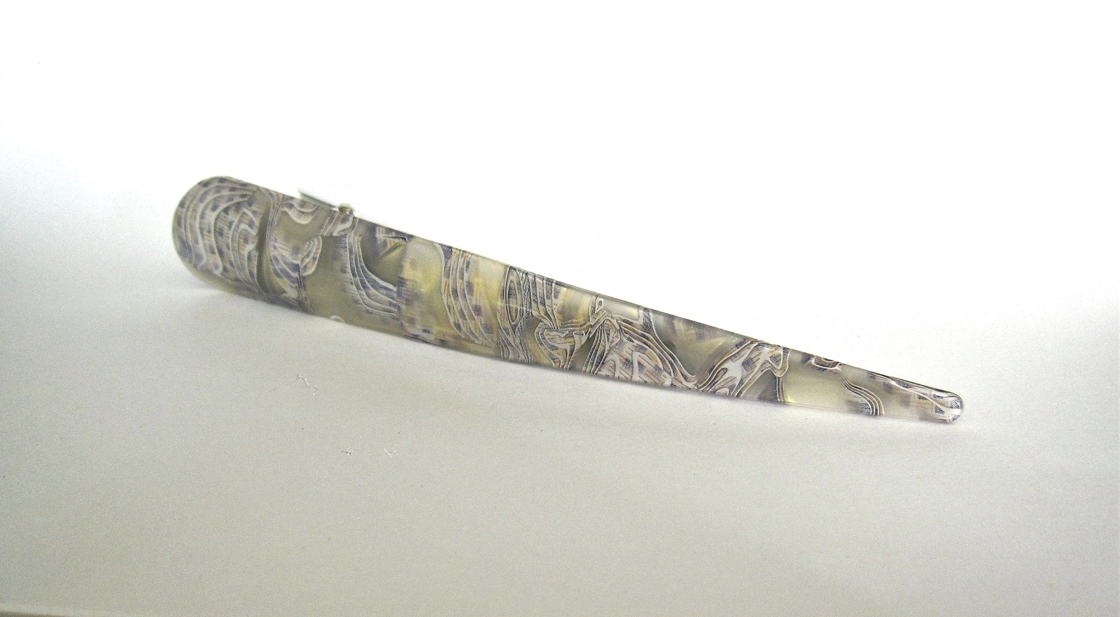 Gray white lilac yellow iridescent marbled acrylic metal alligator hair claw