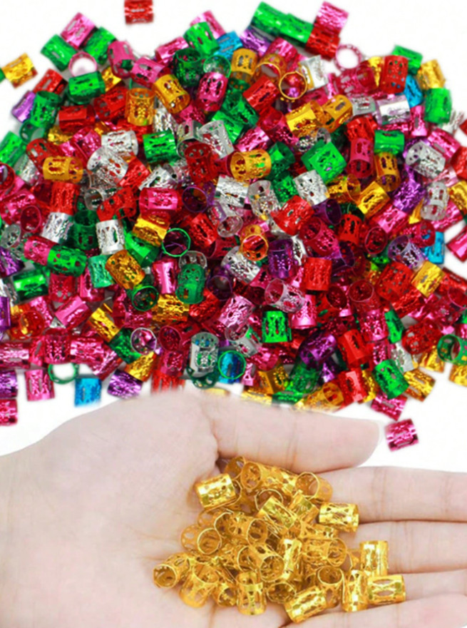 200Pcs Hair Jewelry Braid Rings Cuff Pendants Dreadlocks Beads Accessories Decor