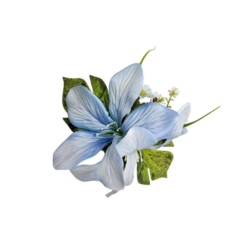 Lightweight Floral Side Hairpin Realistic Lilies Hair Clip For Special Occasion