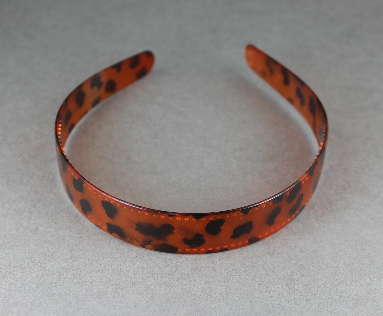 Brown Black set 2 plastic 1″ wide headband hair band grip teeth brown tortoise