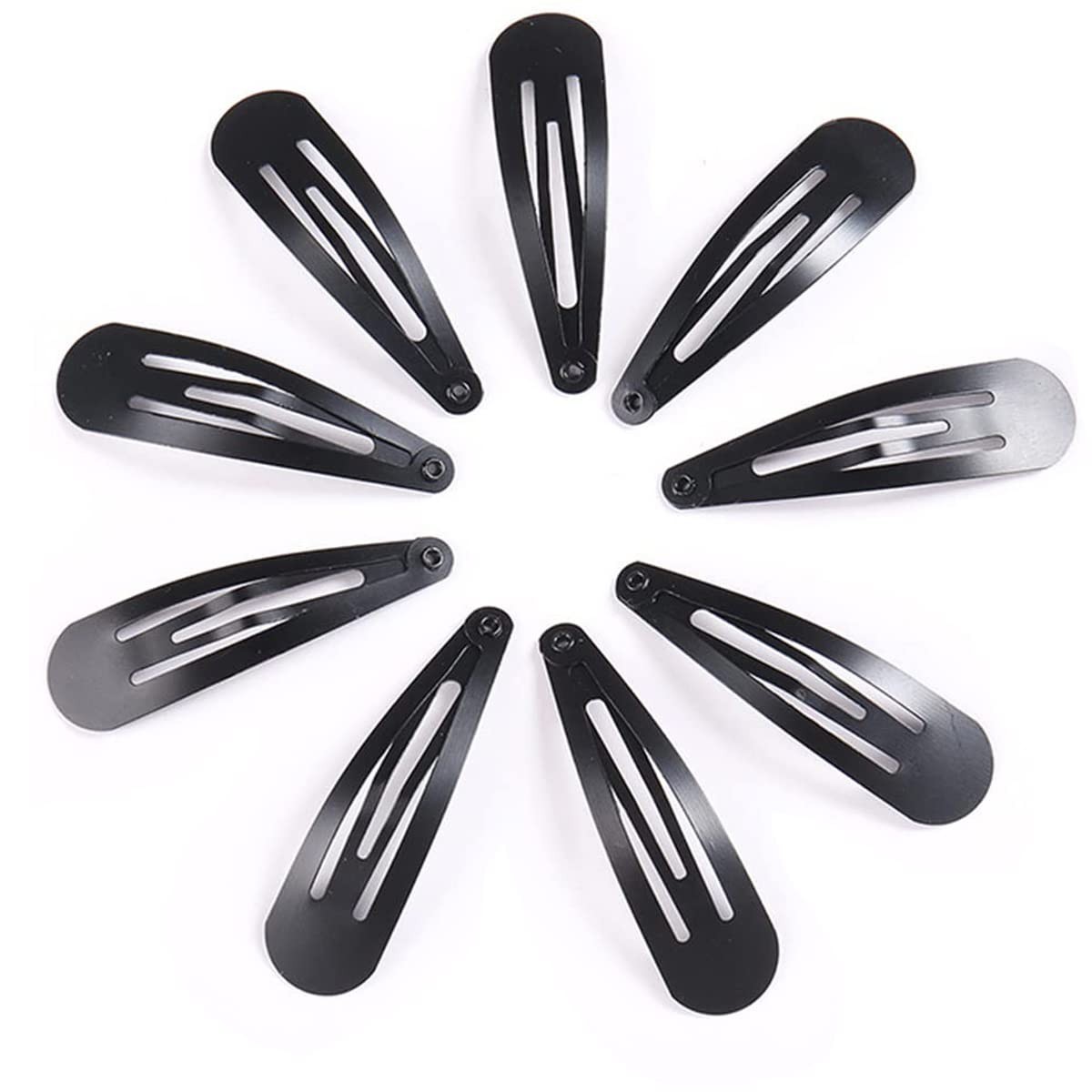 Black Snap Hair Clips, 12 Pcs Barrettes for 1 Count (Pack of 12),