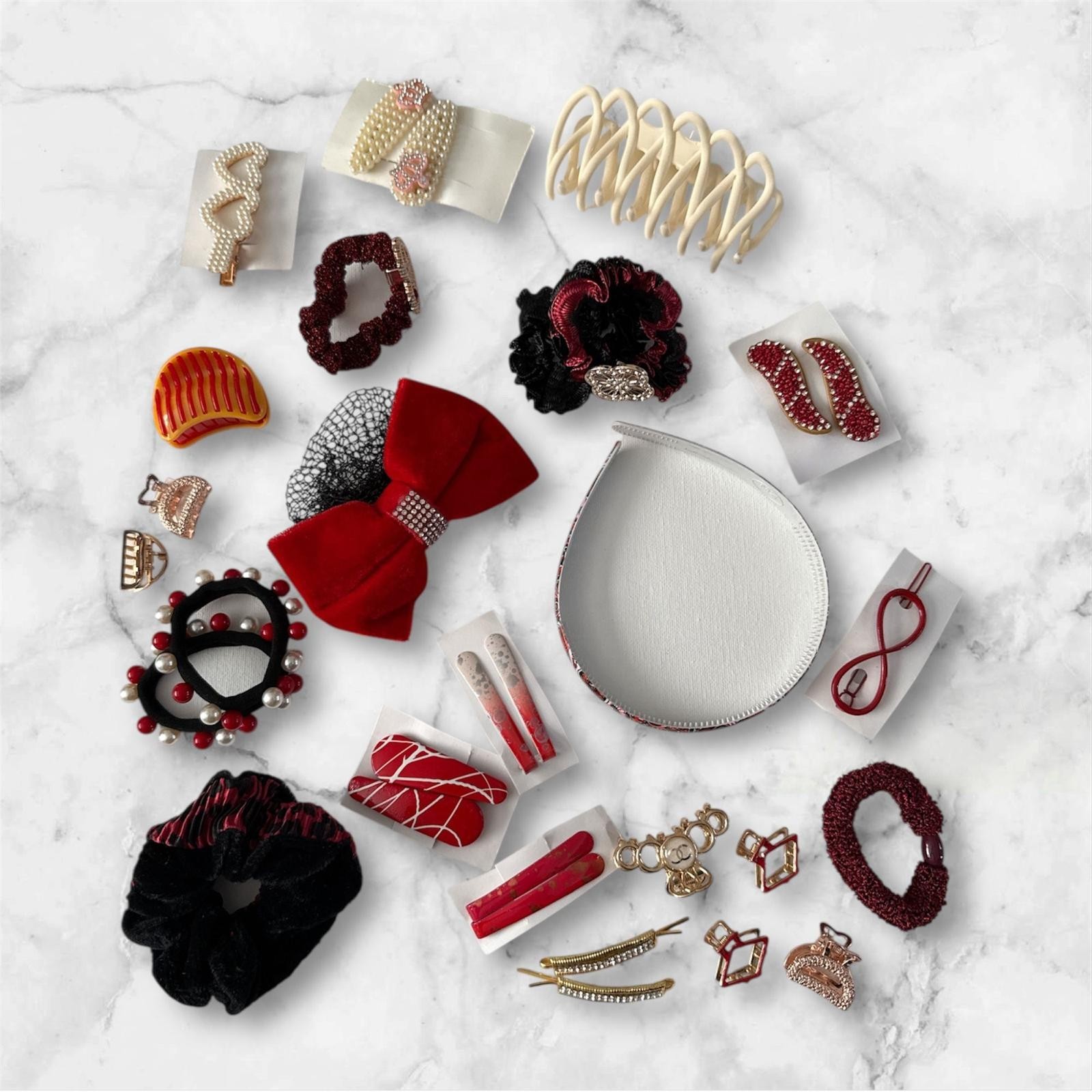 20 PCS Mixed Hair Accessories Lot Hair Clips Scrunchies Claw Clips Barrettes