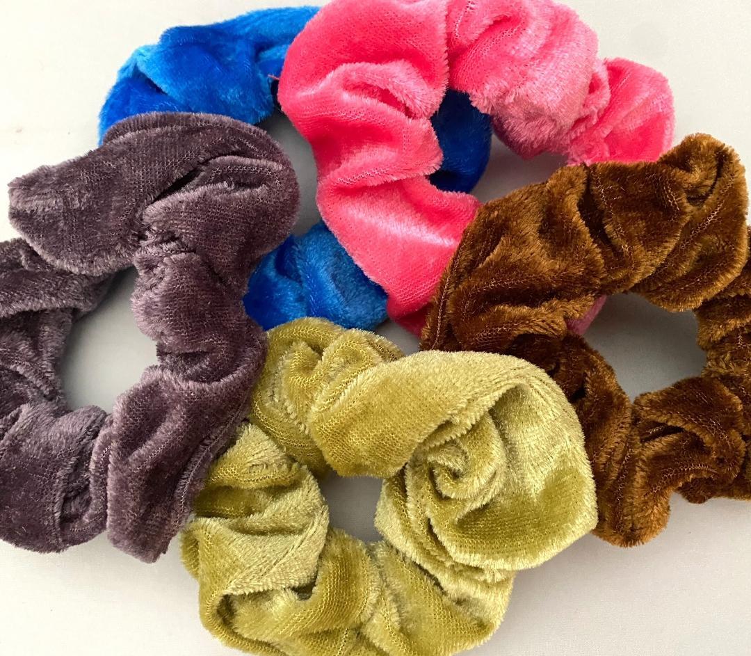LOT 5 PCS VELVET PONYTAIL HOLDER SCRUNCHIES SELECT OPTION FREE USA SHIPPING