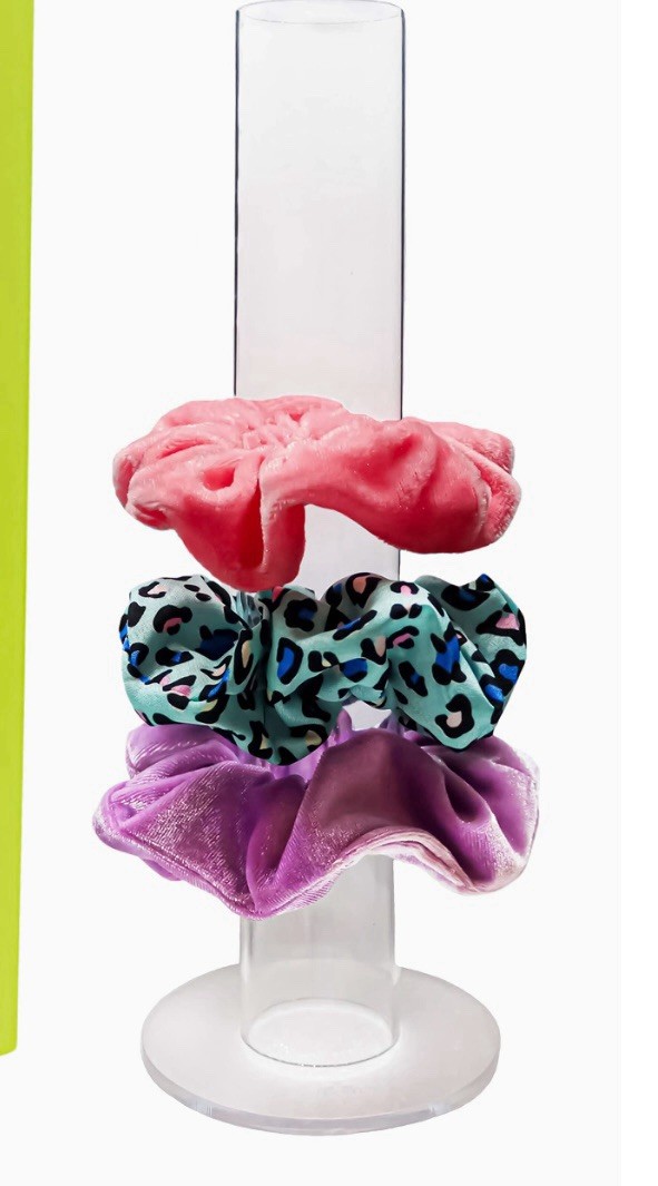 Clear Scrunchie Holder Stand, Acrylic Scrunchie Display, 11 Inches Tall
