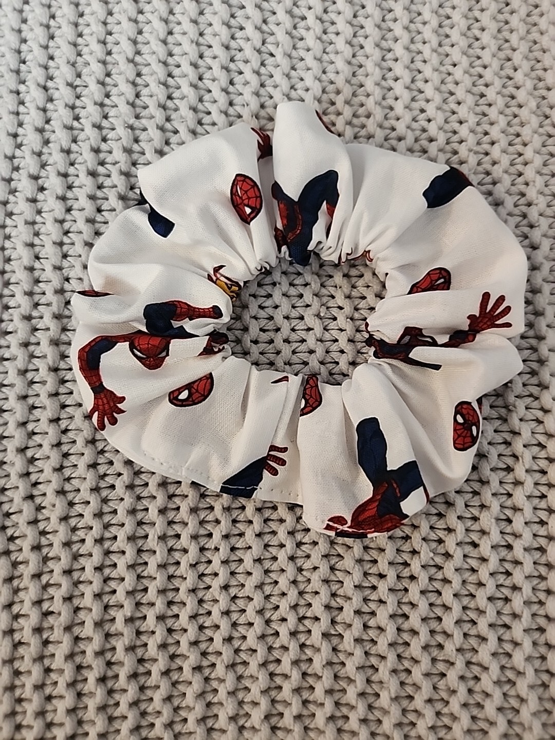 Handmade Hair Scrunchie Spider Man theme