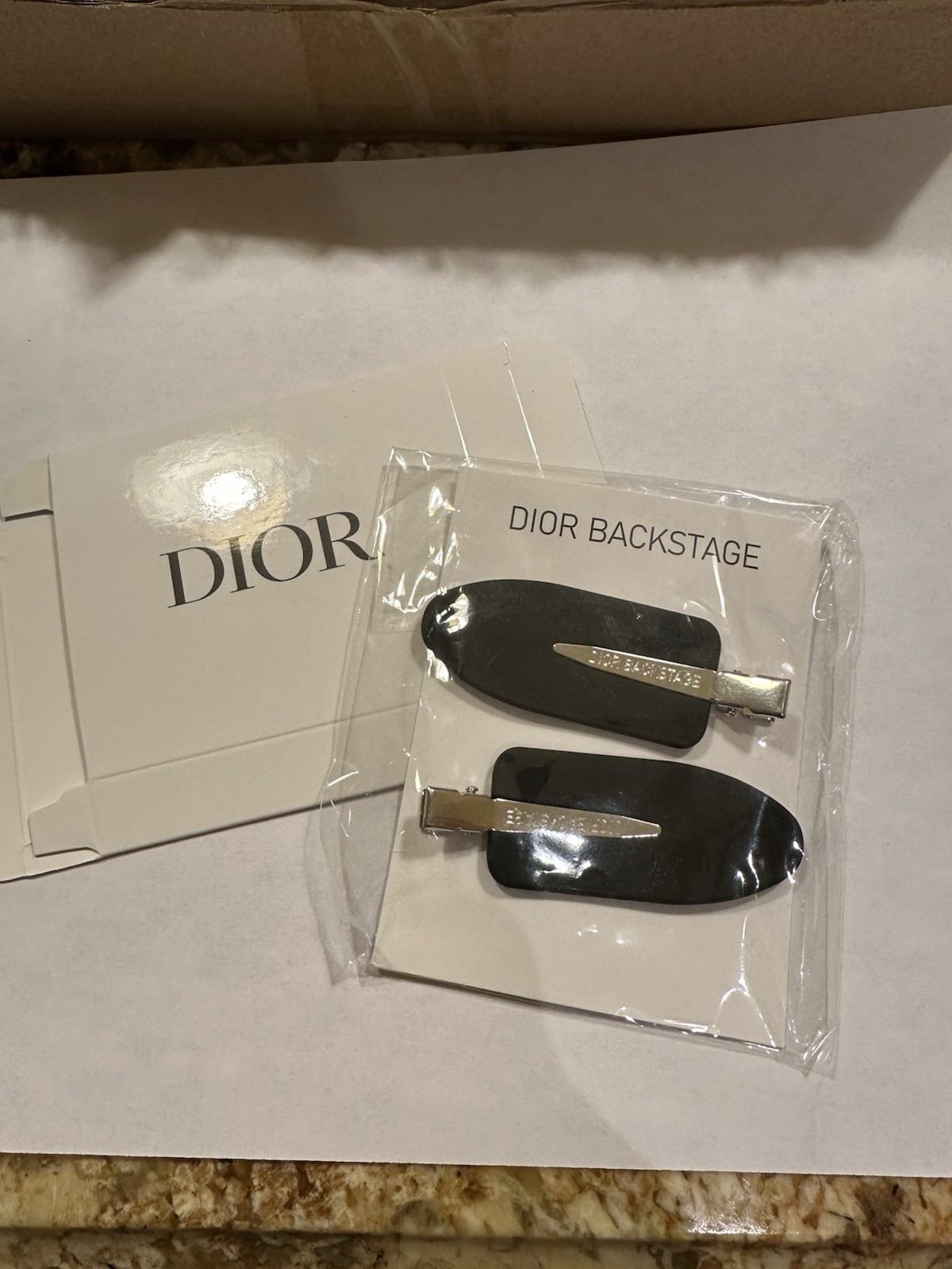 DIOR Backstage Hair Clip Set Black Silver Metal Plastic Women’s Designer