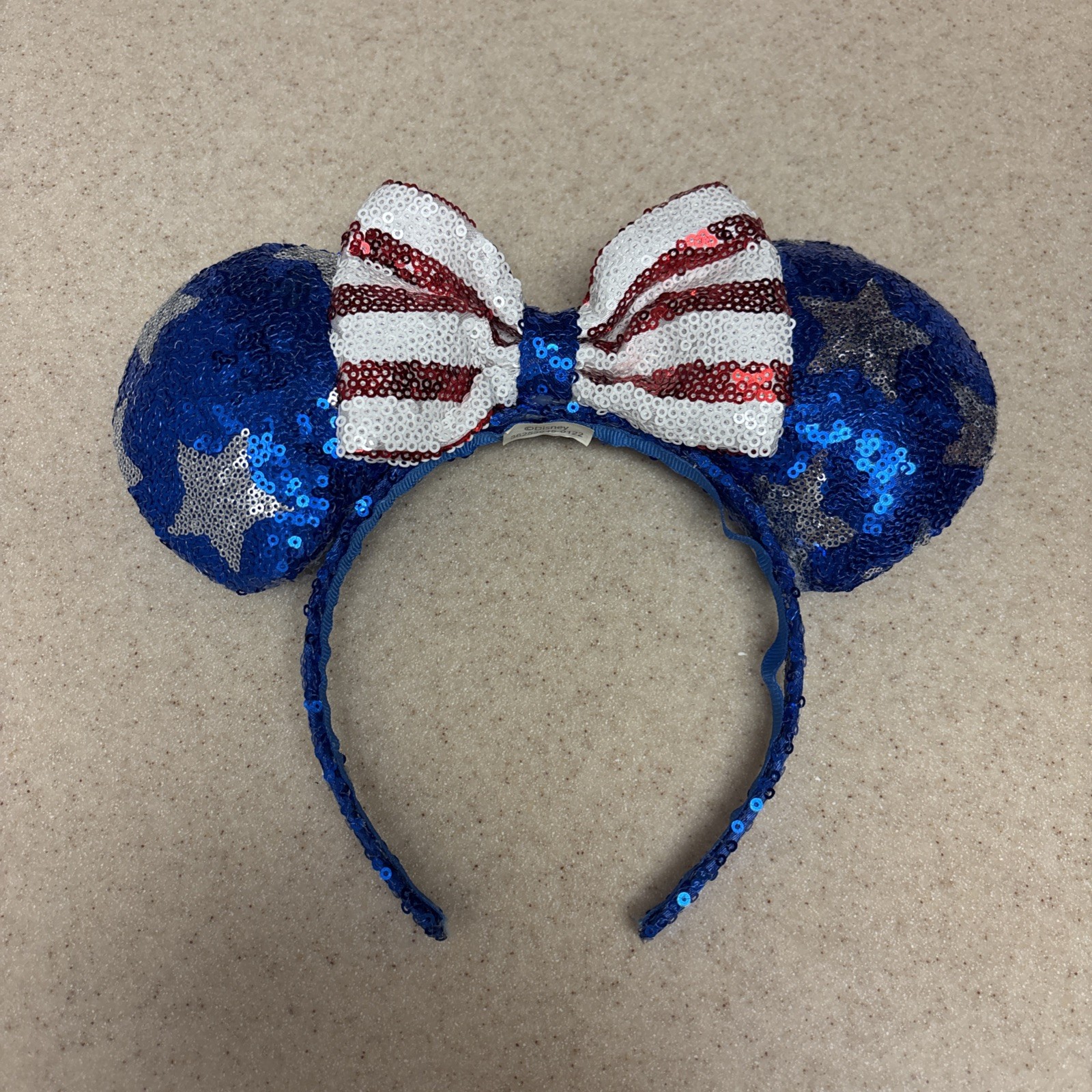 Disney Red White And Blue Sequined Minnie Mouse Ears Headband