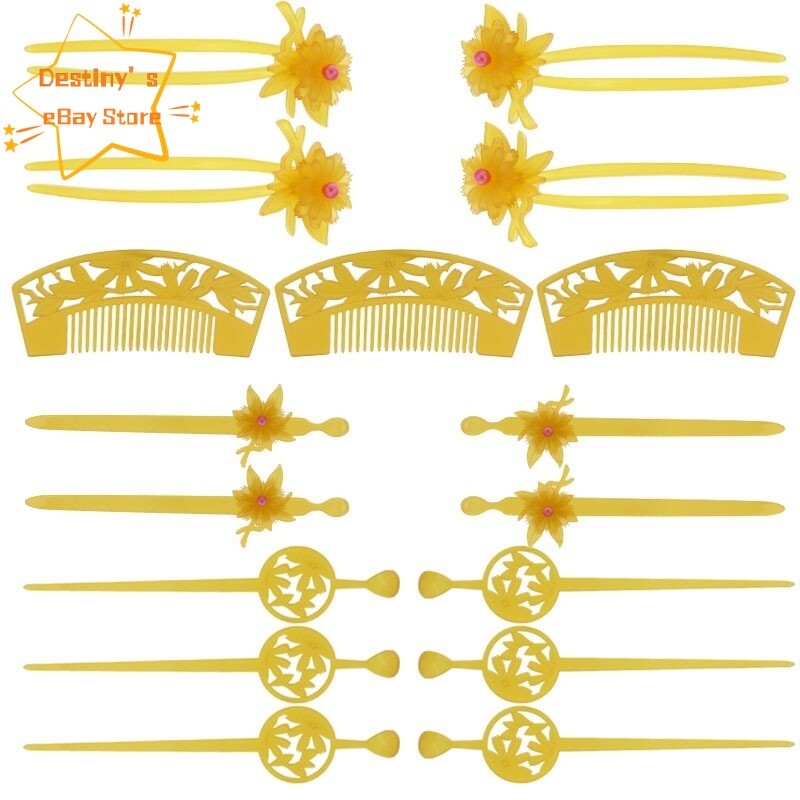 Japan KANZASHI Comb Headwear KYOTO KIMONO Geisha Acrylic Hairpin Vintage Gift