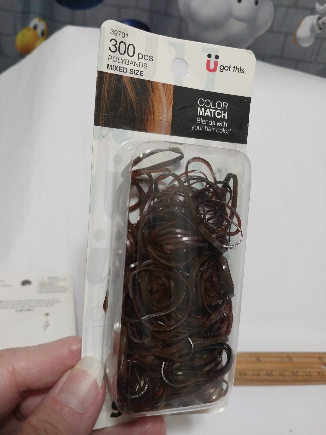 Scunci Smart Color Match Brown Polybands 300 Count & Super Hold 6 Pcs Pony Tail